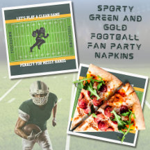 Sporty Football Fan Tailgate Party Napkins