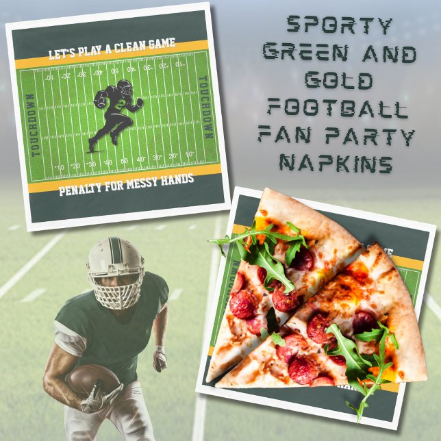 Sporty Football Fan Tailgate Party Napkins (Score big on game day with these vibrant football party napkins! )