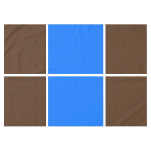 Sporty Fun Bright Blue Brown Windowpane Stripes Tablecloth