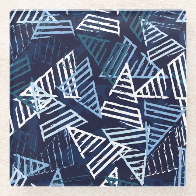 Sporty Fun: Creative Seamless Wallpaper. Glass Coaster (Front)