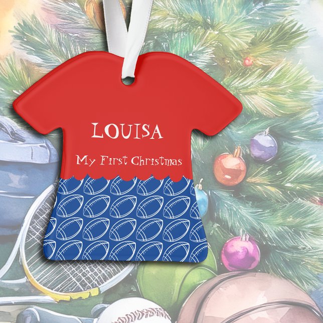 Sporty Girl Christmas Football Dress Ornament (Creator Uploaded)