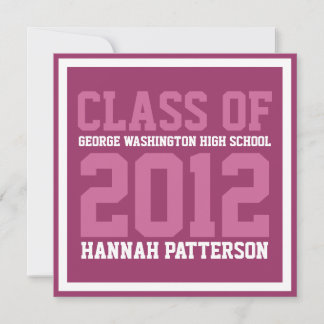 Sporty Girl Jersey Uniform Berry Graduation Party Invitation