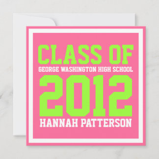 Sporty Girl Jersey Uniform Pink Graduation Party Invitation