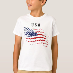 Sporty Halftone USA American Flag T-Shirt