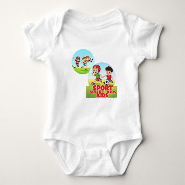 Sporty Kids Fun Playtime Design  Baby Bodysuit (Front)