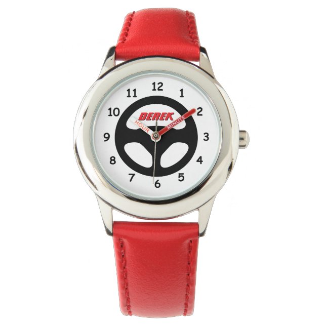 Sporty kid's watch with round car steering wheel (Front)