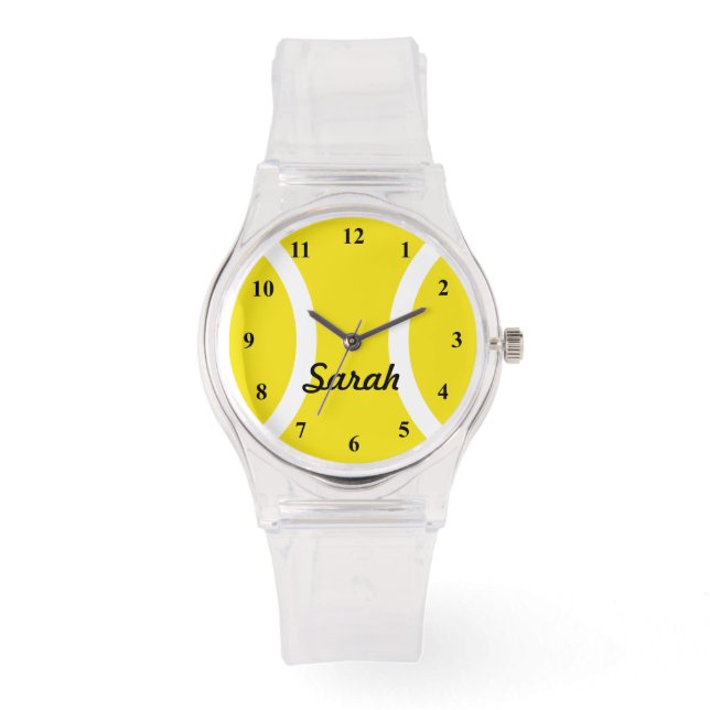 Sporty ladies watch with tennis ball print (Front)