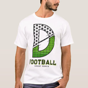 Sporty Letter D Football Net & Ball Typography T-Shirt