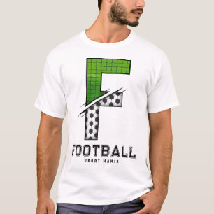 Sporty Letter F Football Net & Ball Typography T-Shirt
