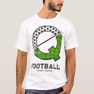 Sporty Letter Q Football Net & Ball Typography T-Shirt