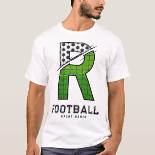 Sporty Letter R Football Net & Ball Typography T-Shirt