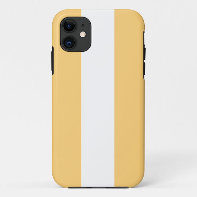 Sporty Light Butter Yellow White Summer Stripes Case-Mate iPhone Case (Back)