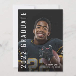 Sporty Look Full Photo Graduation Invitation