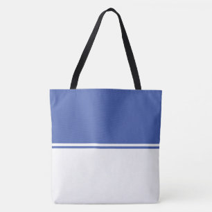 Sporty Modern Summer Blue White Colour Block Tote Bag