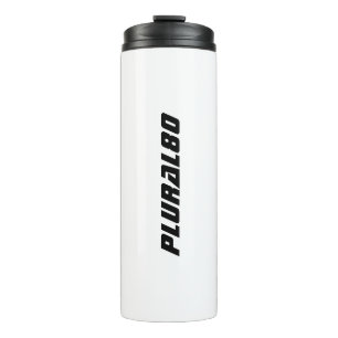 Sporty monogrammed black and white thermal tumbler
