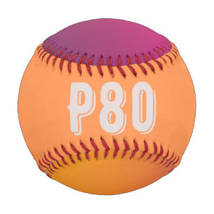 Sporty monogrammed P80 orange and gradient colours Baseball