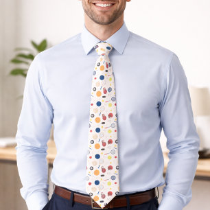 Sporty Multi Color Whimsical Athletic Equipment  Tie
