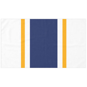 Sporty Navy Yellow White Summer Racing Stripeses Tablecloth