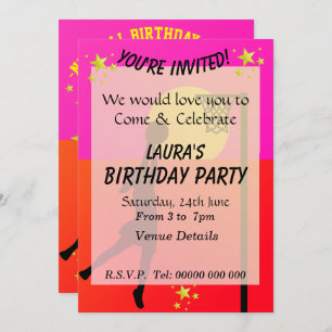 Sporty Netball Themed Party Invitation