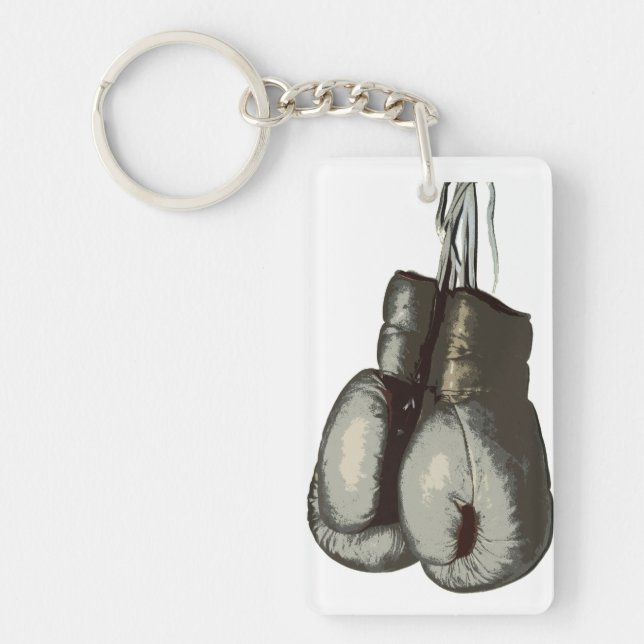 Sporty Old Boxing Gloves Key Ring (Front)