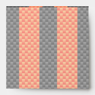 Sporty Orange Stripes on Carbon Fibre Like Print Envelope