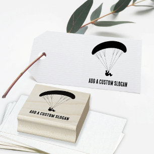 Sporty Paragliding Graphic - Custom Slogan or Name Rubber Stamp