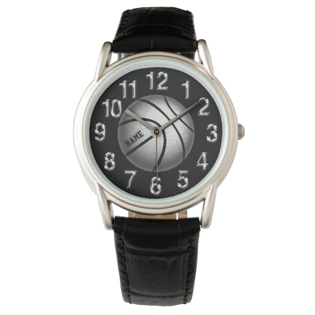 Sporty Personalised Basketball Watches for Guys (Front)