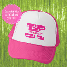 Sporty Pink Monogram Initial Team Bachelorette