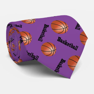 Sporty Purple Background   Basketball Tie