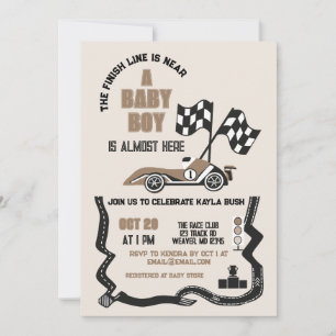 Sporty Race Car Boy Baby Shower Invitation