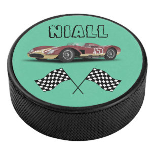 Sporty Race Car Hockey Puck