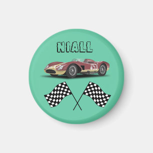 Sporty Race Car Personalised  Magnet