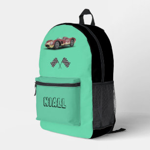Sporty Race Car Personalised Printed Backpack