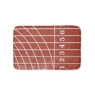 Sporty Red Running Track Bath Mat