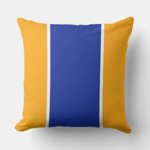 Sporty Royal Blue Orange Yellow Racing Stripes Cushion
