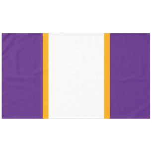 Sporty Royal Purple White Orange Racing Stripes Tablecloth
