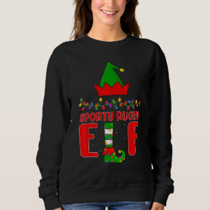 Sporty Rugby Elf Matching Family Lighting Christma Sweatshirt