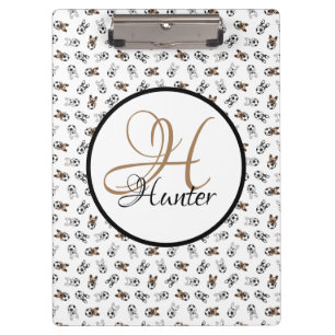Sporty Soccer Puppies Monogrammed Clipboard