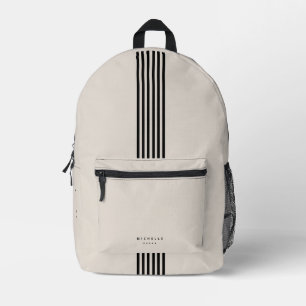 Sporty Stripes Stylish Minimal Sand Printed Backpack