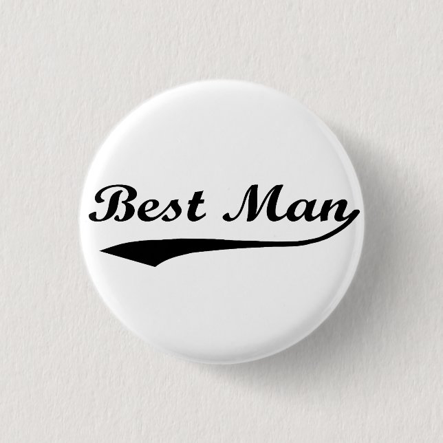 Sporty swash Best Man Black 3 Cm Round Badge (Front)