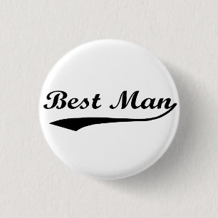 Sporty swash Best Man Black 3 Cm Round Badge