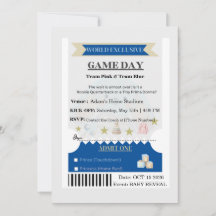 Sporty Ticket Gender Reveal Invitation 