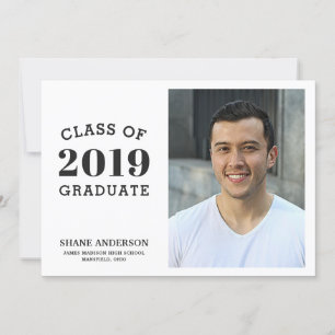 Sporty Varsity Lettering Grad Photo Announcement