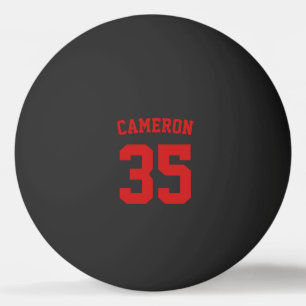 Sporty Varsity Style Personalized Name and Number Ping Pong Ball