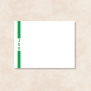 Sporty Vertical Stripes Monogram Green White Mens Card