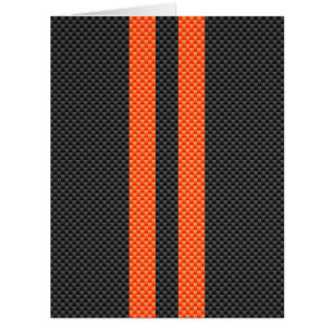 Sporty Vibrant Orange Stripes Carbon Fibre Style