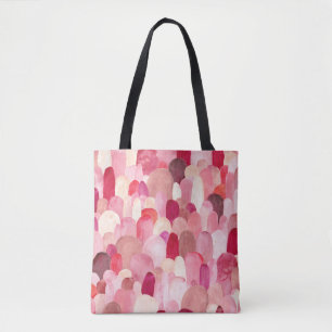 Spot Medley: Pink-Red Textile Dream. Tote Bag
