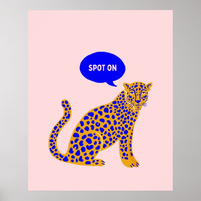 Spot On Leopard Eclectic Maximalist Pink Poster (Front)