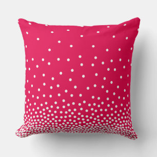 Spot Shaded 240816 - White and #e60049 Pink Red Cushion