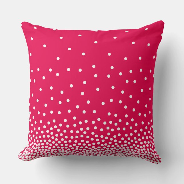 Spot Shaded 240816 - White and #e60049 Pink Red Cushion (Front)